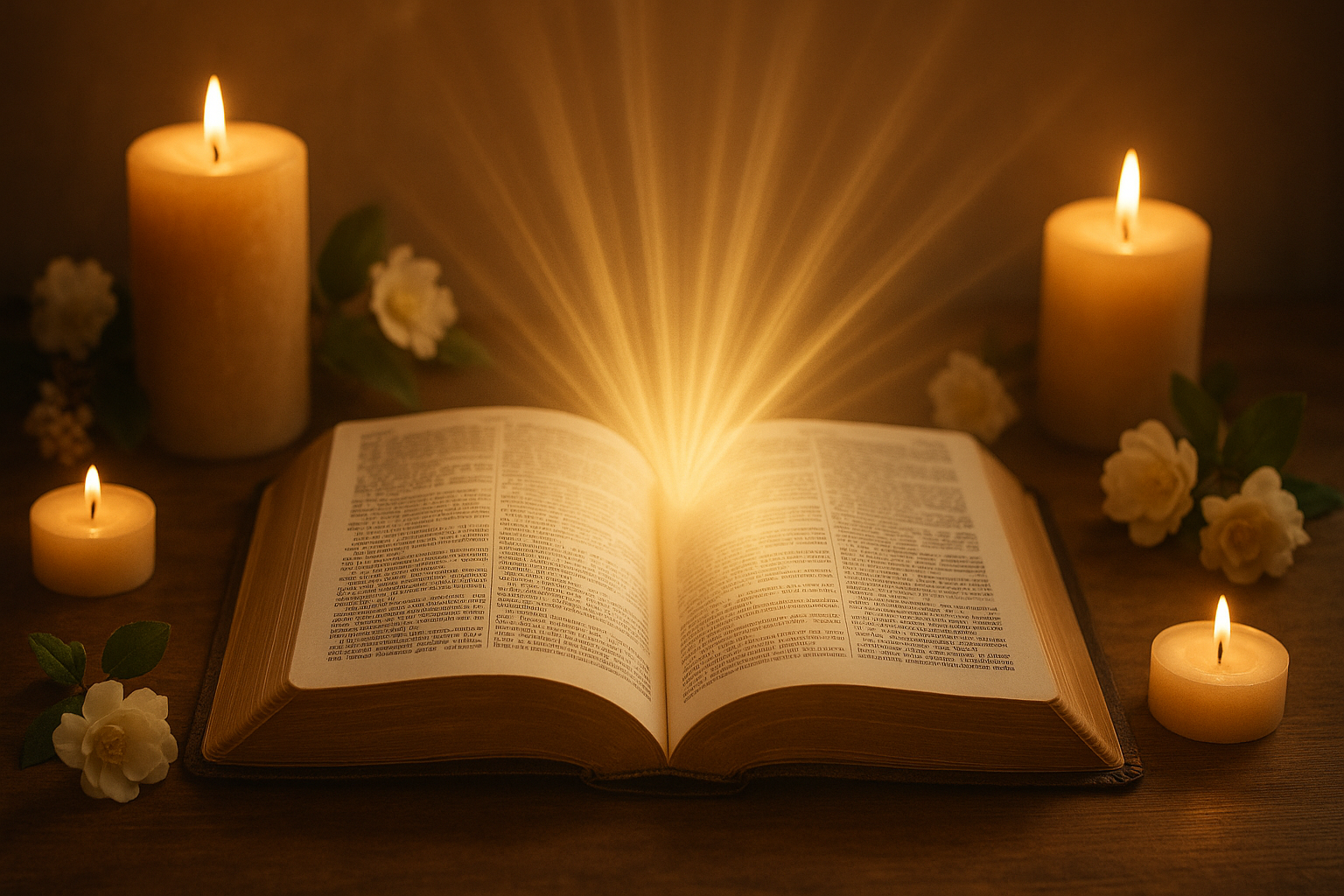Open Bible with golden light representing spiritual comfort for anxiety