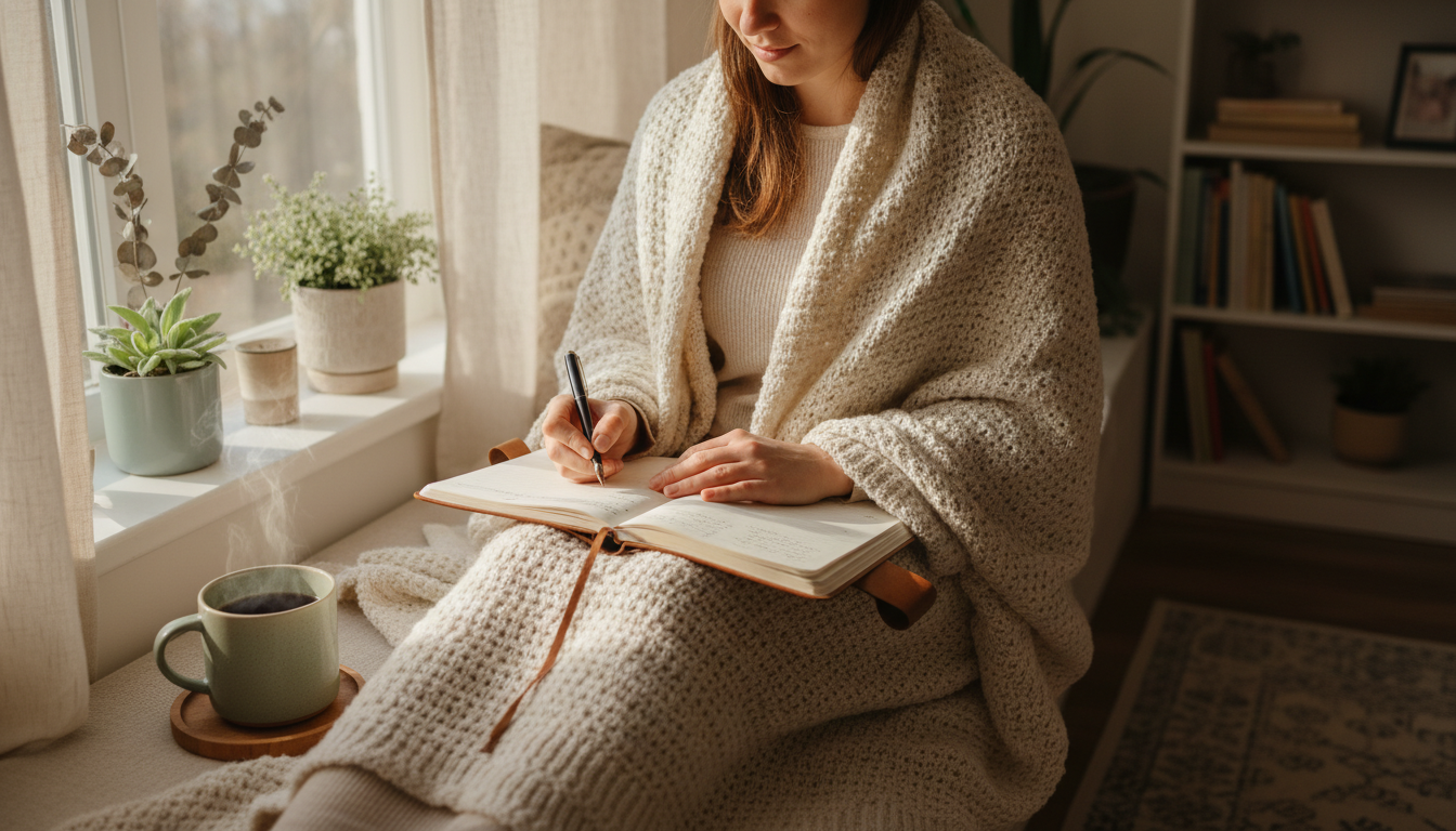 Person journaling as a self-help exercise for managing social anxiety