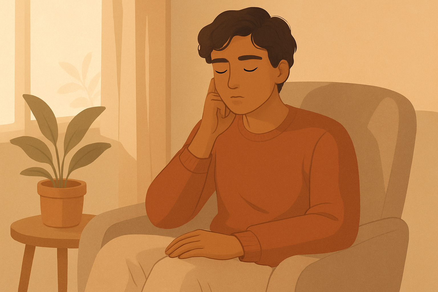 Person sitting peacefully reflecting on anxiety meaning